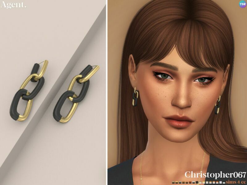 Agent Earrings By Christopher067 Sims 4 CC