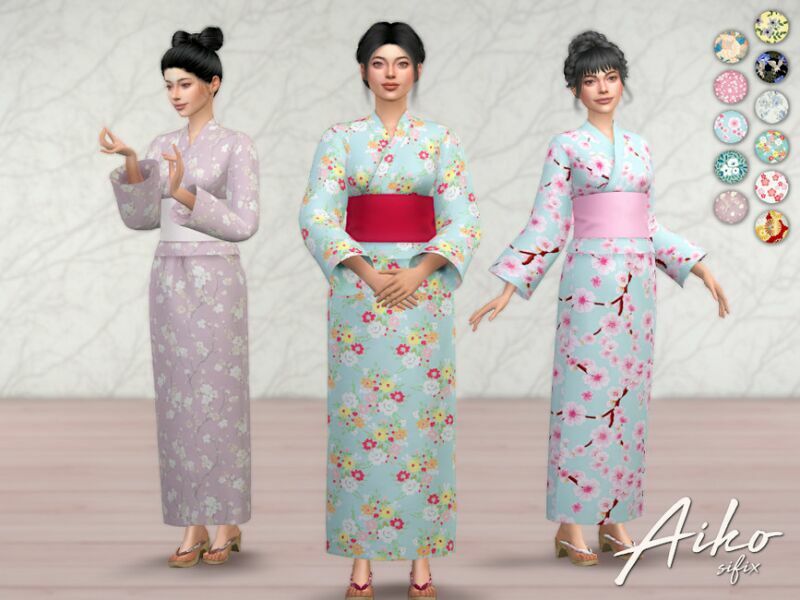 Aiko Yukata By Sifix Sims 4 CC