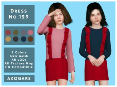 Akogare Dress NO.129 By _Akogare_ Sims 4 CC