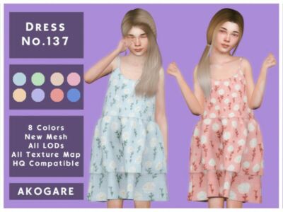 Akogare Dress NO.137 By _Akogare_ Sims 4 CC