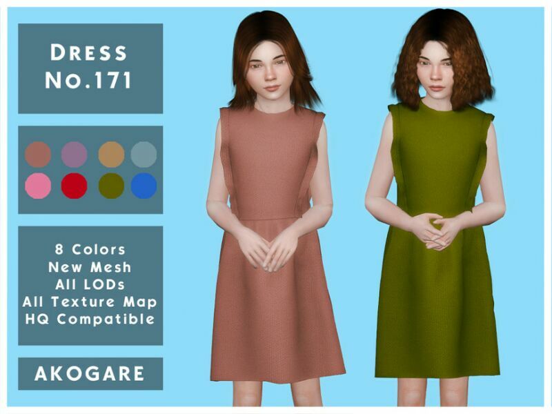 Akogare Dress NO.171 By _Akogare_ Sims 4 CC