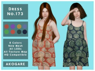 Akogare Dress NO.173 By _Akogare_ Sims 4 CC