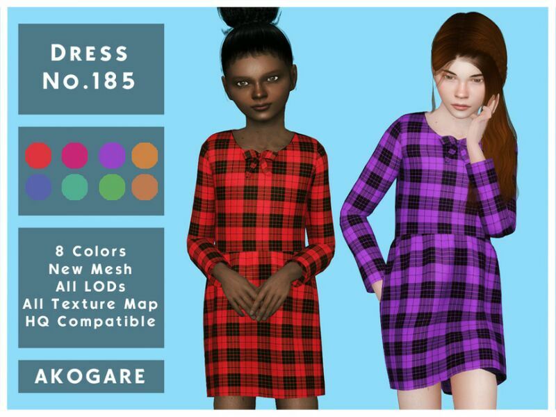 Akogare Dress NO.185 By _Akogare_ Sims 4 CC