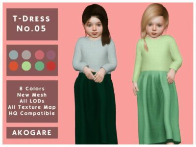 Akogare T-Dress NO.05 By _Akogare_ Sims 4 CC