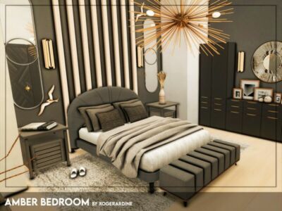 Amber Bedroom (TSR Only CC) By Xogerardine Sims 4 CC