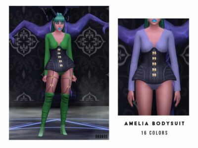 Amelia Bodysuit [Patreon] By Oranostr Sims 4 CC