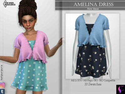 Amelina Dress By Katpurpura Sims 4 CC