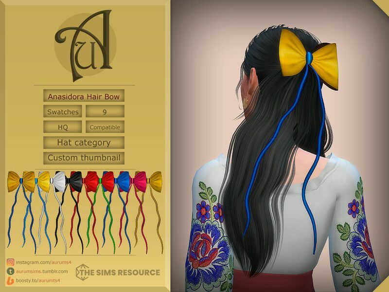 Anasidora – Hair Accessory (HAT Category) By Aurummusik Sims 4 CC