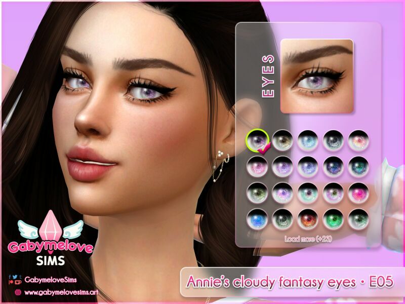 Annie’S Cloudy Fantasy Eyes • E05, Contact Lenses Sims 4 CC