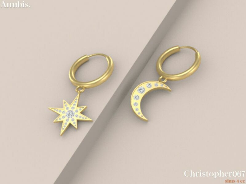 sims 4 cc anubis earrings by christopher067 3