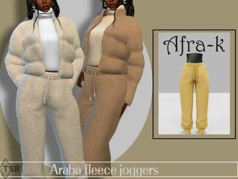 Araba Fleece Joggers By Akaysims Sims 4 CC