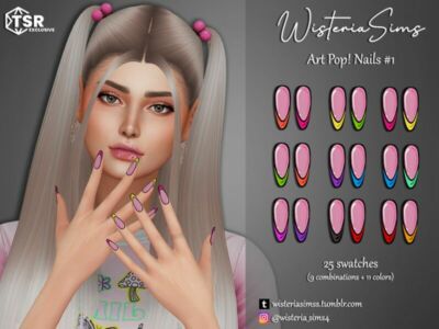 ART Pop! Nails #1 By Wisteriasims Sims 4 CC