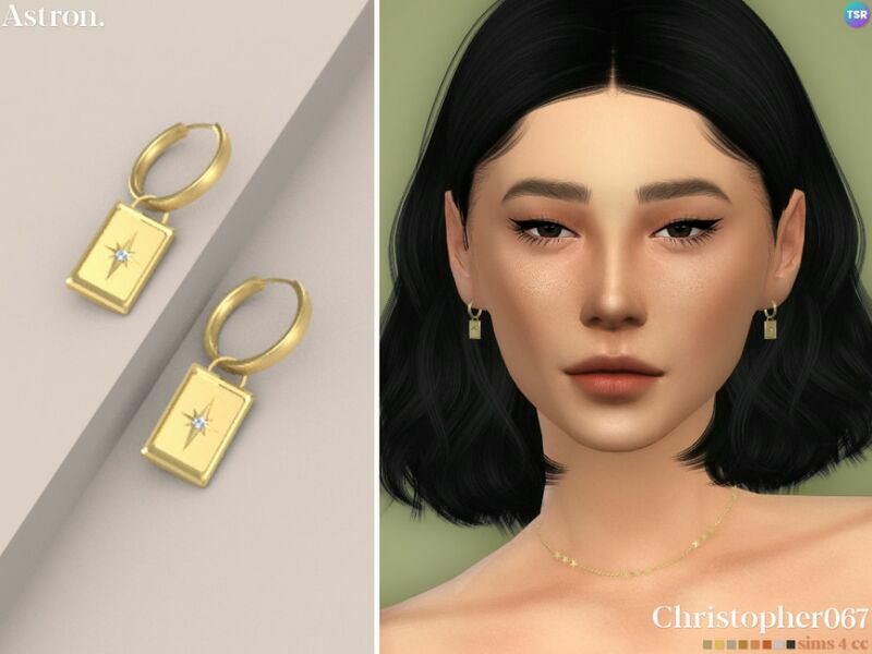 Astron Earrings By Christopher067 Sims 4 CC