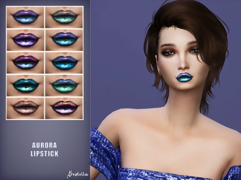 Aurora Lipstick By Creptella Sims 4 CC