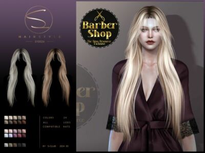 (Barber Shop) – Long Ombre Hair 010524 By S-Club Sims 4 CC