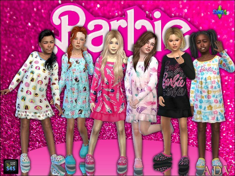 Barbie Sleepwear For Girls Sims 4 CC