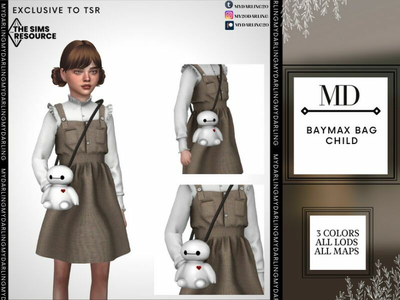 Baymax BAG Child By Mydarling20 Sims 4 CC