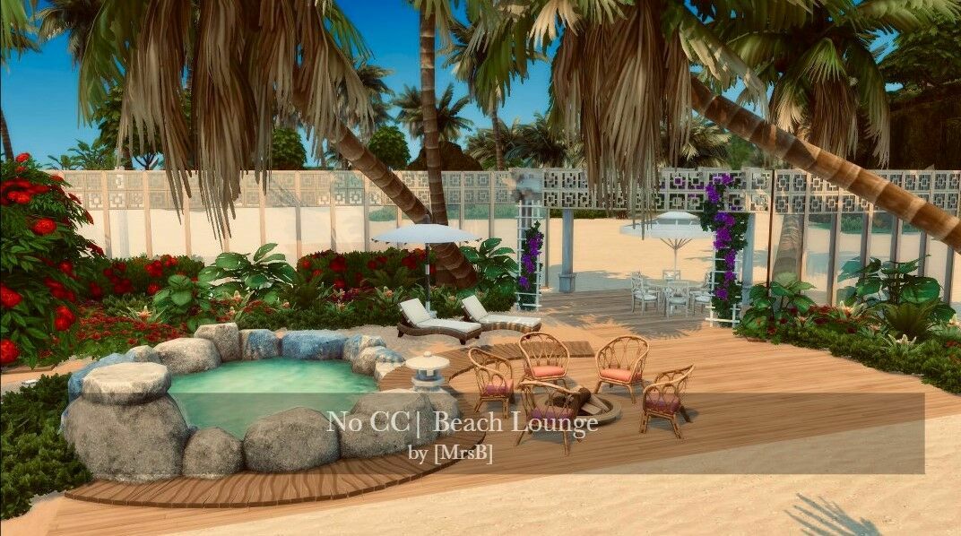 Beach Lounge |CC Free By Mrsbarbiex3 Sims 4 CC