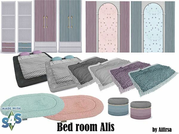 sims 4 cc bed room alis by aifirsa 2