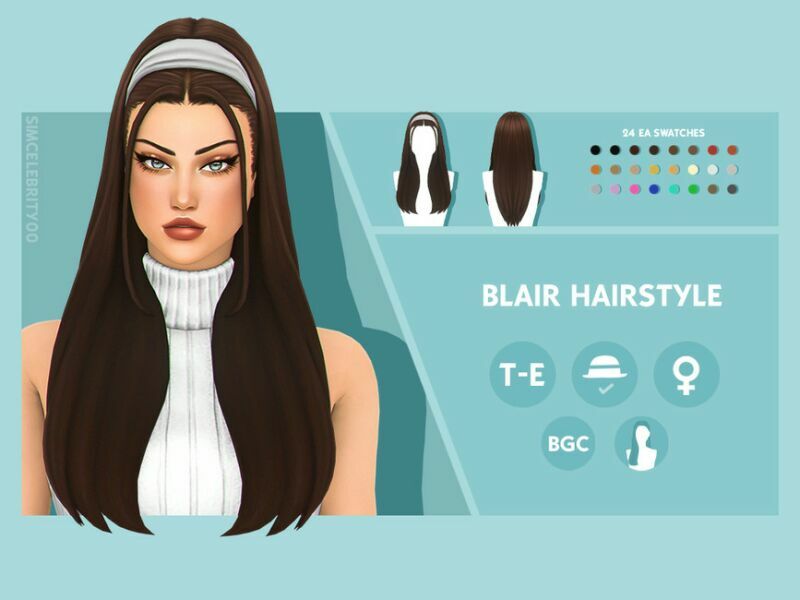 Blair Hairstyle By Simcelebrity00 Sims 4 CC