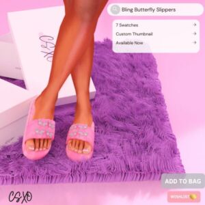 Bling Butterfly Slippers Sims 4 CC