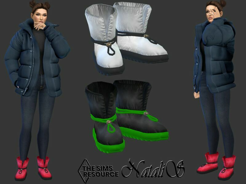 Blow Quilted Snow Boots By Natalis Sims 4 CC