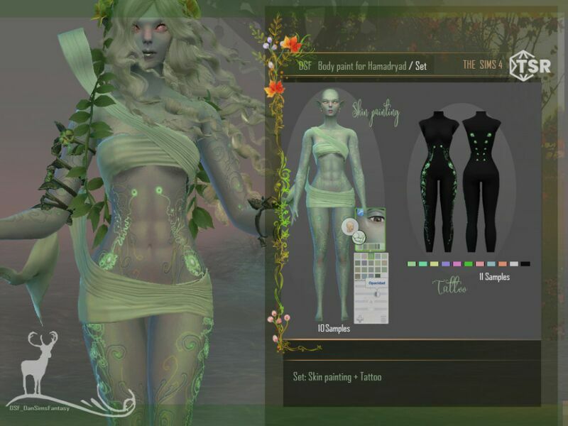 Body Paint For Hamadryad SET By Dansimsfantasy Sims 4 CC