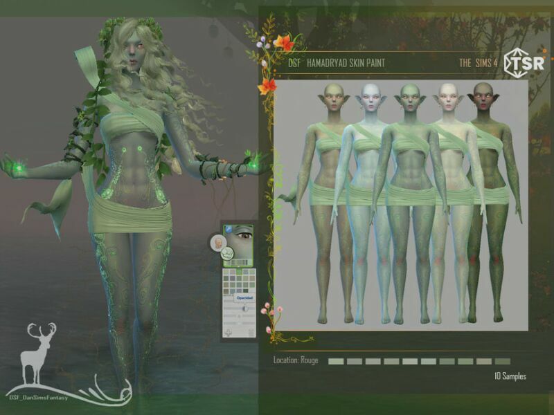 sims 4 cc body paint for hamadryad set by dansimsfantasy 3