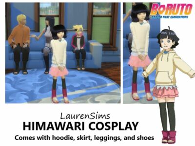 Boruto: Himawari Cosplay Outfit By Laurensims Sims 4 CC