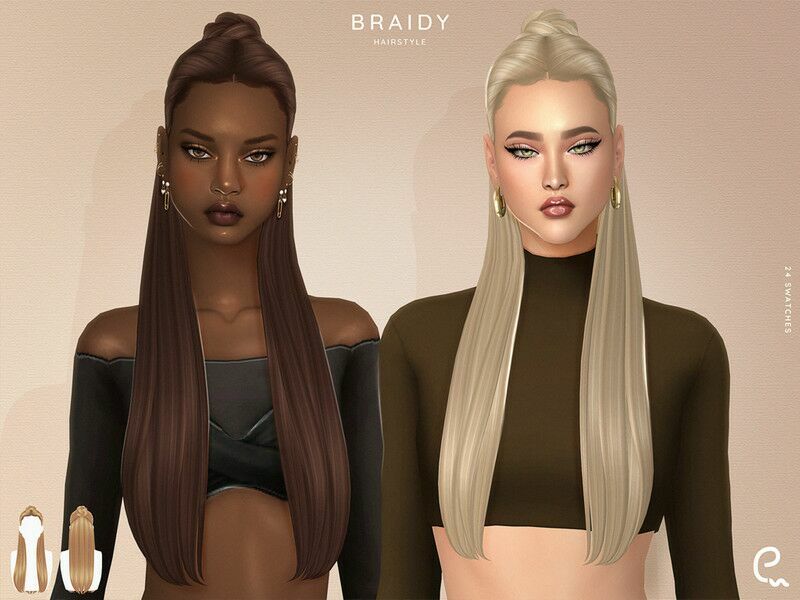 Braidy Hairstyle Sims 4 CC