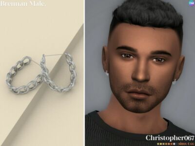 Brennan Earrings Male By Christopher067 Sims 4 CC