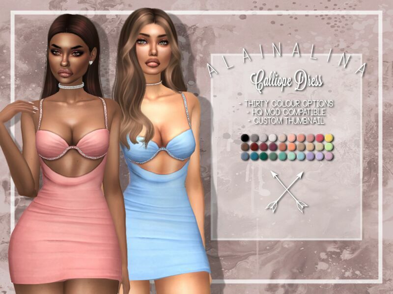 Calliope Dress By Alainalina Sims 4 CC