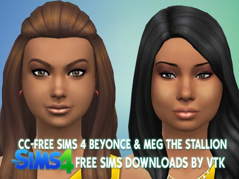 Cc-Free Beyonce & MEG The Stallion By VTK Sims 4 CC