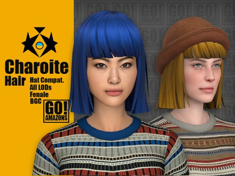 Charoite Hair By Goamazons Sims 4 CC