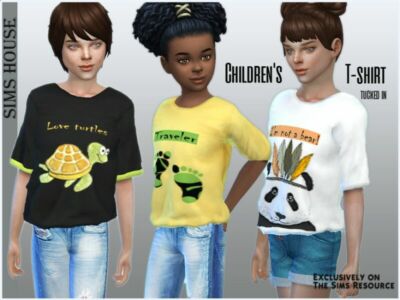 Children’S T-Shirt Tucked In Sims 4 CC