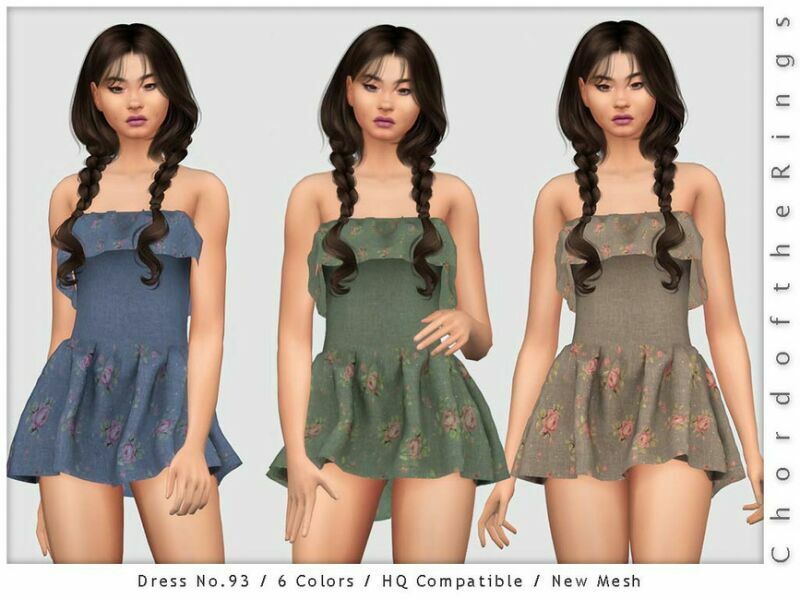 Chordoftherings Dress NO.93 By Chordoftherings Sims 4 CC