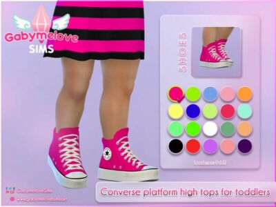 Chuck Taylor ALL Star Converse Platform High TOP Sneakers For Toddlers Sims 4 CC