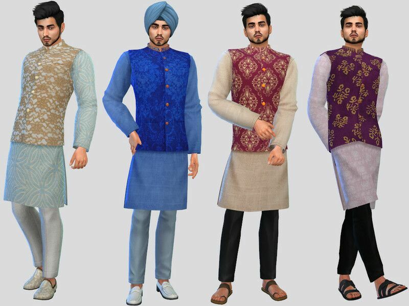 Churidar Kurta Clothing: Male Teen/Adult/Elder-Everyday Sims 4 CC