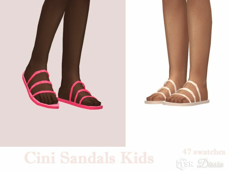 Cini Sandals Kids By Dissia Sims 4 CC