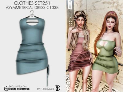 Clothes SET251 – Asymmetrical… By Turksimmer Sims 4 CC