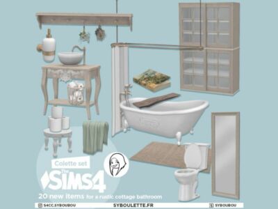 Colette Bathroom SET By Syboulette Sims 4 CC