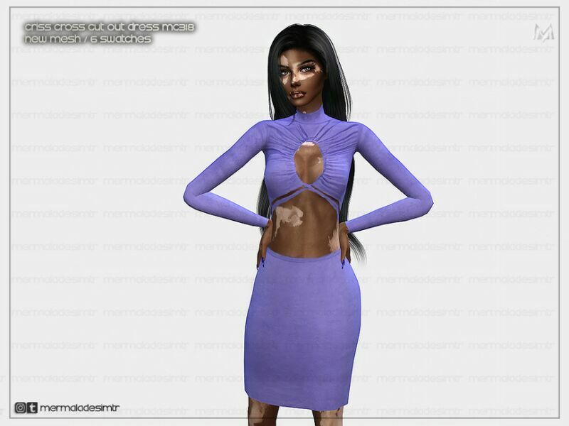 Criss Cross CUT OUT Dress MC318 By Mermaladesimtr Sims 4 CC