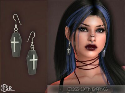 Cross Coffin Earrings By Playerswonderland Sims 4 CC