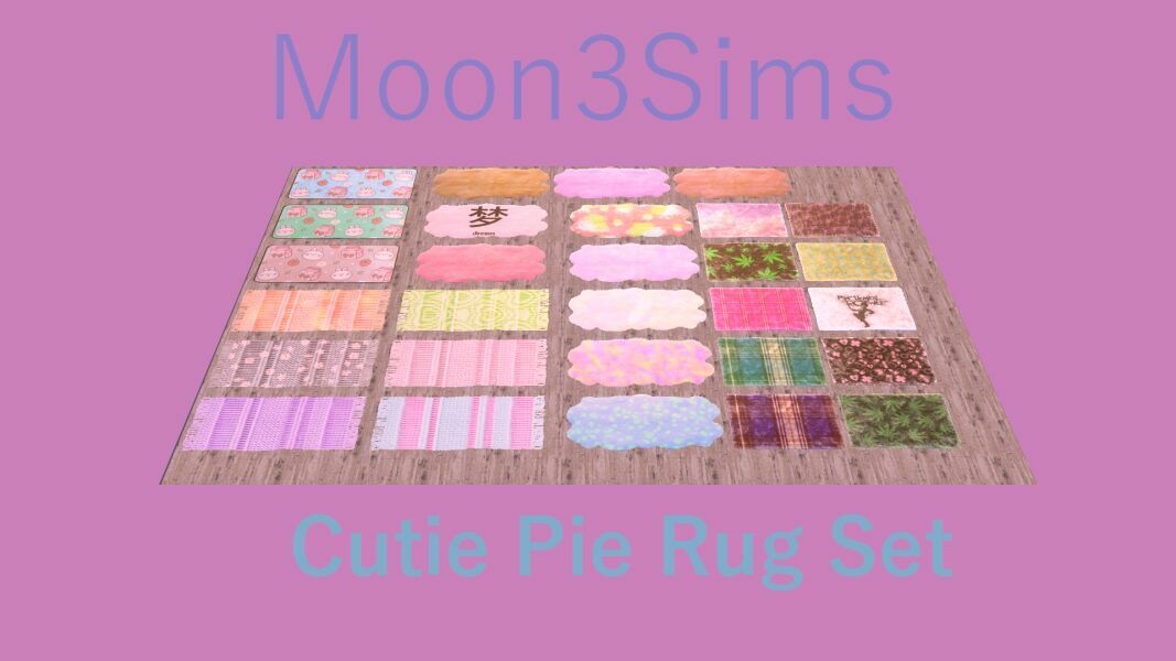 Cutie PIE RUG SET Sims 4 CC