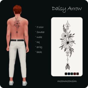 Daisy Arrow Tattoo By Moonmoonsim Sims 4 CC