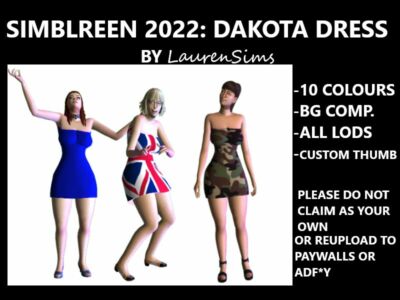 Dakota Dress By Laurensims Sims 4 CC