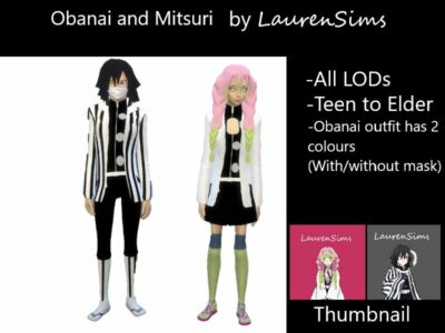 Demon Slayer: Obanai And Mitsuri By Laurensims Sims 4 CC