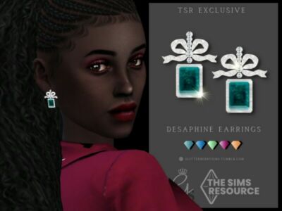 Desaphine Earrings By Glitterberryfly Sims 4 CC