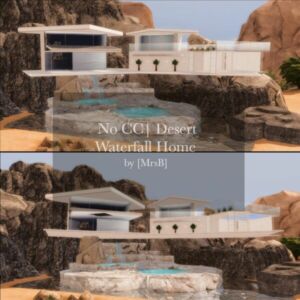 Desert Waterfall-Home |CC Free By Mrsbarbiex3 Sims 4 CC