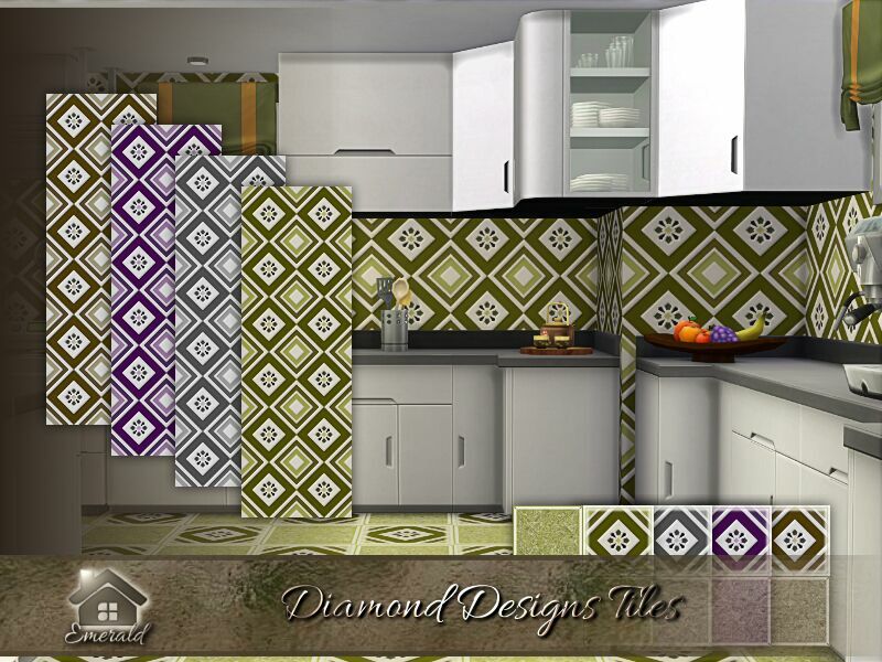 Diamond Designs Tiles By Emerald Sims 4 CC